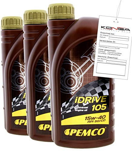 3 Liter (3x1) PEMCO SAE 15W-40 iDrive 105 Motoröl Motorenöl Schmierung