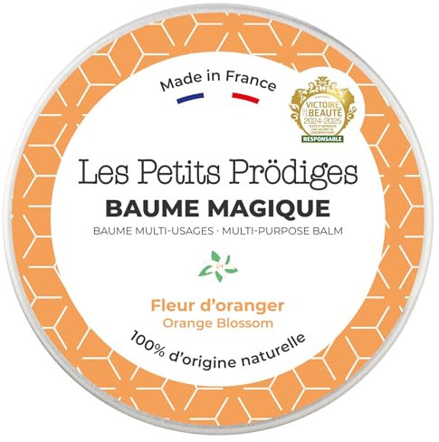 LES PETITS PRODIGES Baume Magique Multi Usages - Visage, Levres, Mains & Corps - Demaquillant, Soin Hydratant & Réparateur, Cheveux - 100% Naturel - Fabriqué en France - Emballage Recyclable - 30ml