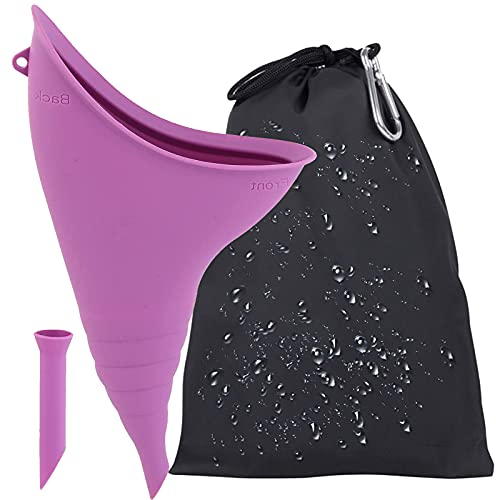 BAYINBROOK Urinella für Frauen Silikon Trichter Tragbares Urinal für Frauen Stehend Bis Pinkeltrichter Wiederverwendbarer Frauenurinal für Frauen, Outdoor, Aktivitäten, Camping (Purple)