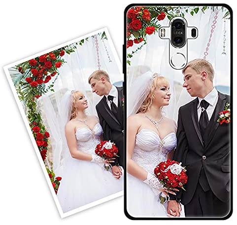 Sunrive Funda Personalizada Compatible con Huawei Mate 9, Carcasa Personalizable para tu móvil con Foto Imagen Frase o Texto-(Silicone Frontera+Cristal Templado Posterior)