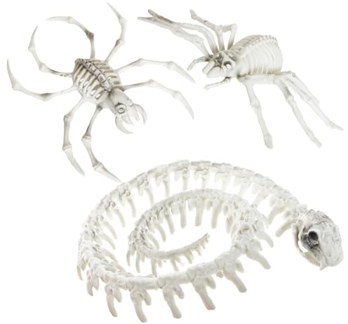 I LOVE FANCY DRESS Halloween Skelett Tiere - 3 Stück Skelett Spinne, Schlange und Krabbe Set - Gruselige gruselige Skelett Requisiten Trick or Treat Dekorationen Halloween Horror Party Dekor