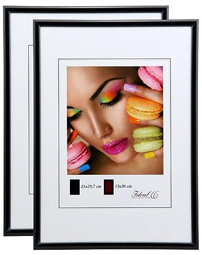 IDEAL TREND New Lifestyle Set Bilderrahmen Wanddeko Collage Poster Rahmen 2er 3er 5er Pack: Farbe: 2er Pack Schwarz | Format: 50x60