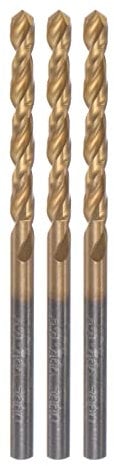 sourcing map 3pcs Twist Drill Bits 3.3mm Titanium Coated (HSS-E) M42 High Speed Steel 8% Cobalt Straight Shank for Stainless Steel Aluminum Alloy Metal