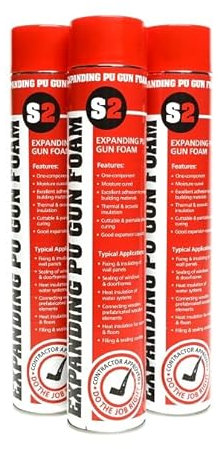 Stick2 One Component Polyurethane Expanding Gun Foam Expanding Foam Filler Exceptional Adhesion for Various Applications Gap Filler - Pack of 3