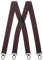 Olata Breite und Robuste X-förmige Hosenträger mit Karabinerhaken – 4 cm breit, Verstellbar, Unisex, Ideal für Arbeit und Alltag. Dunkelgrau (Schwarz Clips)