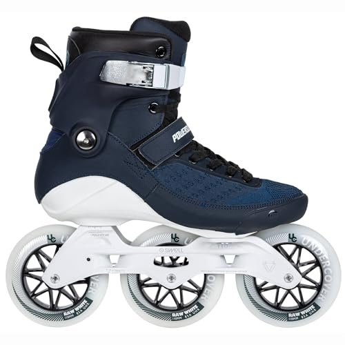 Powerslide Inline Skate Swell Navy 110 Triskate in blau/Navy - Inlineskate mit 3 Rollen in Gr. 38-47 für Damen und Herren - Inliner für Fitness und Marathon - Gr.44