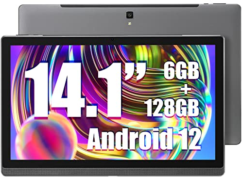 MESWAO Tablet 14.1 Zoll, Android 12 Tablet mit 1920 * 1080 IPS HD Display, 6GB/128GB, Bluetooth 4.1, GPS, 2.4G/5G WiFi, und 10000mAh Akku - Ideal für Produktivität, Unterhaltung und Bildung