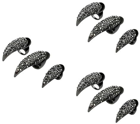 Beaupretty 15 Pièces 3 Griffes Diable Doigt Ongles Anneaux en pour Hommes Punk Anneaux pour Hommes Anneaux pour Hommes Femme Bouts De Doigts Patte Faux Ongles