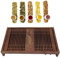 Bewinner Gongfu Teetablett Set 28x43cm - mit Wasserabfluss, Kupferecken und Orchideenmuster für Zuhause und Draußen