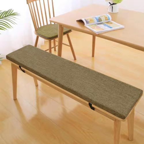 3CM Dicke Sitzauflage Sitzkissen Bank, Bankauflage Bankkissen, Waschbare Stuhlkissen Bankpolster, Gartenbank Auflage Outdoor, Sitzkissen Groß für Stuhl Boden Bürostuhl,Curry hell, 140x50x3cm