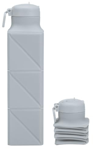 LdawyDE Gourde pliable - 650 ml - En silicone - Sans BPA - Pliable - Pour le sport, les voyages, le camping, la randonnée, la course, le sport