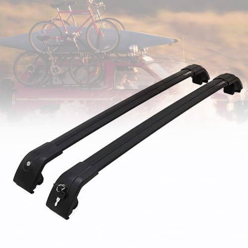 Réglables Porte-Bagages Toit Barre Transversale pour Tesla Model 3 2017-2020, Lot De 2 Pièces Roof Rack Cross Bar avec Serrure, Porte Ski pour Barre De Toit,Black