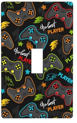 Coole Lichtschalterplatte, Abdeckung, Videospieler, Raumdekoration, Neuheit, Wand, Gaming, Geschenk, dekorativ, lustig, Teenager, Jungen, Mann, Einzel-Kippschalter, 1-Gang-Wandplatte, Wandplatte