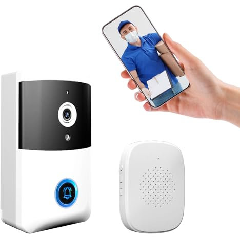 Smart Wireless Remote Video Türklingel, Intelligente Visuelle Drahtlose Fernbedienung Video Türklingel HD Nachtsicht für Zuhause Outdoor