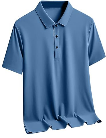 Mens Ice Silk Polos Shirts Short Sleeve Casual Tee Tops Plus Size Collared Slim Fit Tops Polka Dots Golf Polos T Shirts Button Down Pullover Tops Gym Workout Fitness Tee Tops Office Work