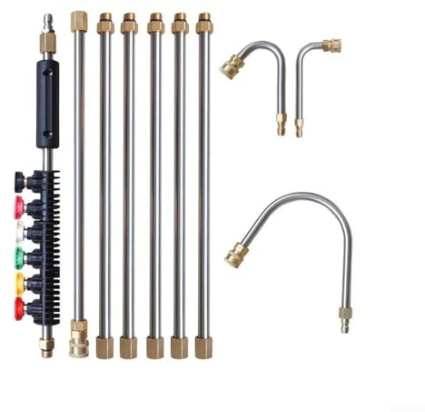 SPORTARC Ensemble de rallonges de nettoyeur haute pression pour nettoyage de gouttière, lance d'extension de nettoyeur haute pression, outils de rechange 4000 PSI