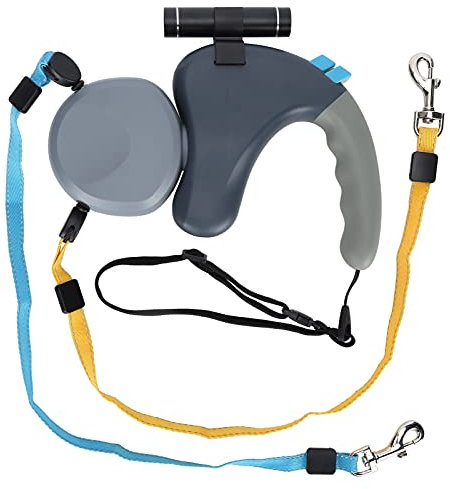 Corde de Traction à Double Tête pour Animaux de Compagnie, Une pour Deux Chiens de Traction, Laisse à Double extrémité avec Lumière LED, Traction à Double Tête pour Animaux de