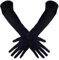 Piriuuo Lange Handschuhe, Lange Schwarze Handschuhe Satinhandschuhe Abendhandschuhe Opernhandschuhe Damen Elegant Handschuhe für Halloweenkarneval Party Ball Opera Abschlussfeiern Hochzeiten