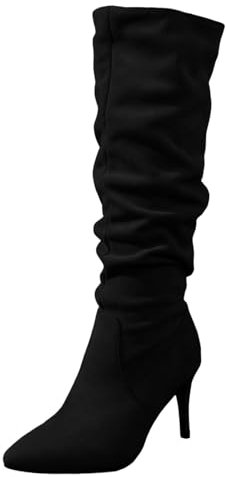BGFIPAJG Natale 2030 Stivaletti Eleganti Donna Invernali Stivali Cowboy Donna Corti Stivali Autunno Inverno Stivali Cowboy Donna Neri Stivali Equitazione Stivaletti Texani Donna 43