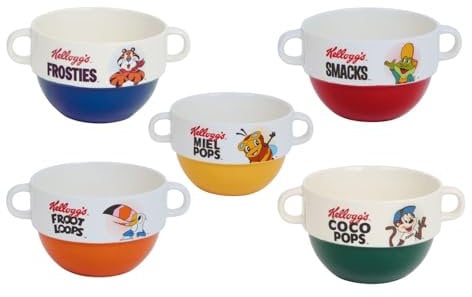 Riyashop Set of 12 Ceramic Cereal Bowls - 12 x 450 ml - Large Bowls for Cereal & Soups - Soup Bowl - Large Bowl - Cereal Bowls - Soup Bowls Set - Cereal Bowl Ceramic