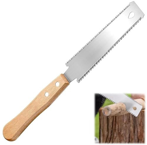 Japanese Pull Saw, Double Edge Japanese Saws for Woodworking, Flush Cut Hand Saw for Fine Wood Cutting, Trimming, and Precision Pruning