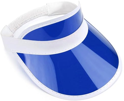 The Fancy Dress® Unisex Retro 80s Neon Sun Visor Hat Headband Cap for Golf Tennis Stag Poker Party (Blue)