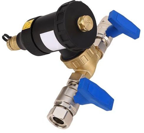 Luocute Filtro della Caldaia Magnetica, Connettore 3/4 Pollici di Filtro 5μm Accuratezza a Parete in Ottone Detriti Montati a Parete per il di Riscaldamento o di Raffreddamento,