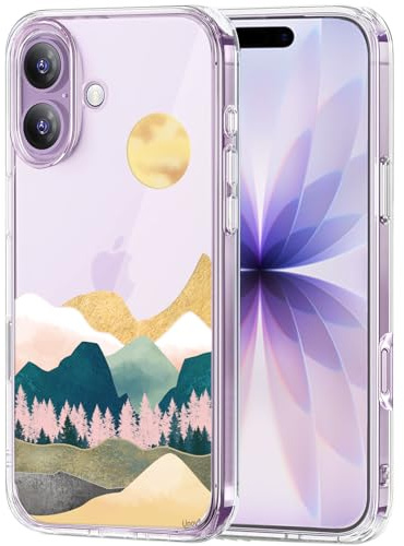 Unov Hülle für iPhone 17, Handyhülle Klar mit Motiv, Sierra Berge | Transparente Schlank Guter Halt, Rutschfest Prägung Muster, Stoßfest Schützende, Erhöhter Kameraschutz, Kratzfest Weich TPU
