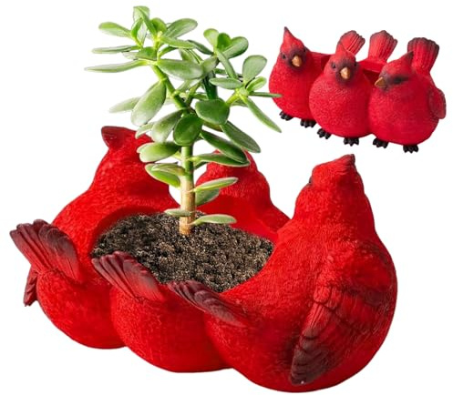 keloppasit Maceta Pájaro - Maceta Decorativa De Pájaro De Resina | Accesorios Jardín Interior Exterior Salón Dormitorio Balcón Patio - Macetero Animal