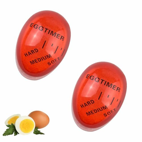2 Stück Eieruhr Egg Timer Eieruhr zum Mitkochen Eierfarbe ändern Timer | Wählen Sie Die Reife Der Eier Nach Temperatur und Zeitänderungen Gekochte Eier Zum Frühstück