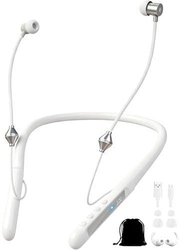 Air Tube-Kopfhörer, emf-freie Ohrhörer, Anti-EMF-Kopfhörer mit LED-Display, 3D-Sound, Airtube-Kopfhörer zum Schutz, 28 Stunden Spielzeit, strahlungsfreier Luftschlauch-Ohrhörer mit Mikrofon und