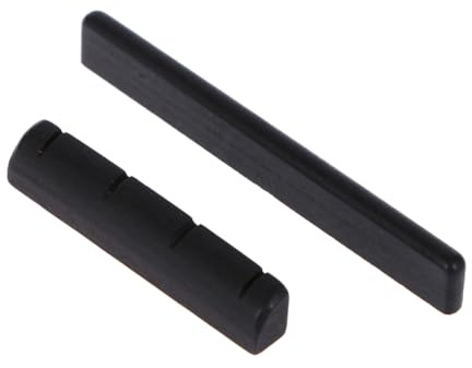 NIYANGLE Gitarrensattel Gitarrenzubehör Ersatz Saitige Ukulele-gitarre Ebenholz Sattel und Steg zum Nachrüsten und Reparieren