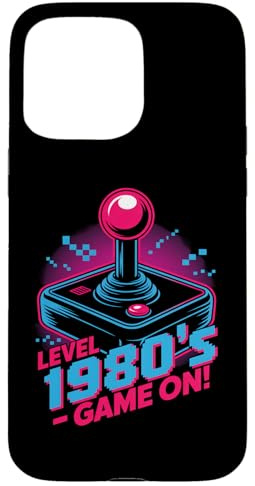Level 1980s Game On Retro Arcade Joystick Case for iPhone 15 Pro Max