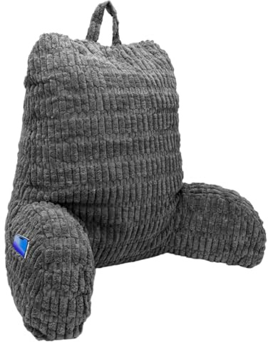 CEWROM Lesekissen mit RüCkenlehne für Erwachsene, 80 * 40 * 55CM, Ideal als Rückenstütze, Komfortkissen Lesekissen für Bett Couch oder Boden-Rückenlehne (dunkelgrau)