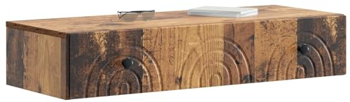 vidaXL Wandmontierter Beistelltisch Altholz 87,5 x 34,5 x 17 cm, Wohnzimmer, moderner Tisch, clevere Aufbewahrung, stylische, platzsparende Möbel für Ordnung