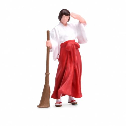 KiBcsLic Miniature with Broom Hand-Painted Miniature Figurines Small Character Figure for Tabletop Display