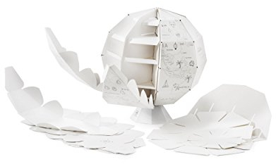 Donkey Products My First Globe Papierglobus, Papier Globus zum Ausmalen, Recyceltes Papier, Weiß, 27 cm, 400714