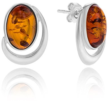 Tidlösa Örhängen Med Äkta Bärnsten Och Sterlingsilver