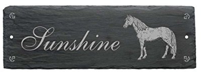 Schild Schiefer Pferd Appaloosa Pferdebox Stalltafel Name 22 x 8 cm