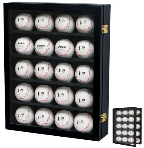JackCubeDesign MK104-20 Baseball Schaukasten, Schwarz