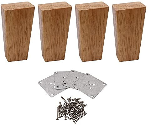 SHANOER 4PCS 100mm Height Oak Wood Furniture Legs Couch Dresser Armchair Feet Furniture Parts Sofa Legs