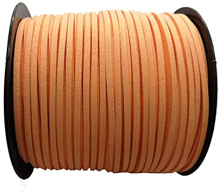 Pamir Tong Faux Leather Cord for Jewelry Making 100 Yards 2.6mm Thin Suede String Rope Orange Bracelet Cords DIY Crafts String for Necklace-Dream Catcher Supplies-Hat- Walking Stick