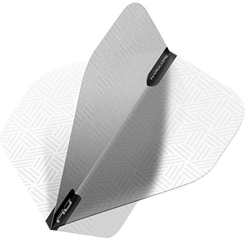 RED DRAGON Hardcore XT White Patterned Extra Thick Standard Dart Flights - (4 Sätze pro Packung)
