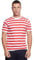 Active Star® Mens Womens Red & White Striped T-Shirt, Casual Unisex Red Black Blue and White Crew Neck Short Sleeve Stripes Dailywear Summer Book Week Top Adults UK Size S-XXL, Red White-M