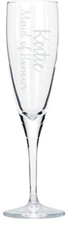 Personalised Engraved Maid of Honour Champagne Prosecco Glass Flute`