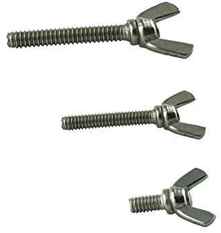 M6 x 30 mm (10 Stück) Flügelschrauben - Edelstahl VA A2 V2A - Flügel Schrauben rostfrei - amerik. Form ähnl. DIN 316 | AGBERG