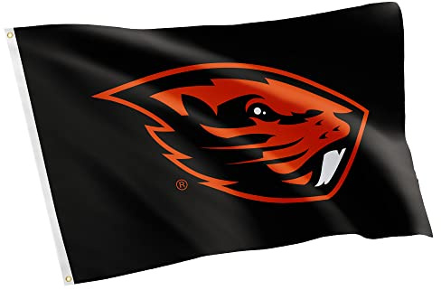 Desert Cactus Oregon State University OSU Biber-Flagge, 7,6 x 12,7 cm, für | Offizielles Lizenzprodukt, 90 x 150 cm, Team-Logo-Banner, für den Innen- und Außenbereich, doppelseitig, Merch