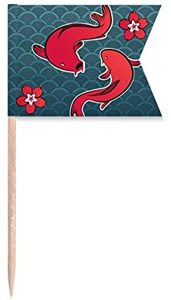 Red Fish Japon Cure-dents chinois porte-bonheur pour fête gâteau nourriture fromage