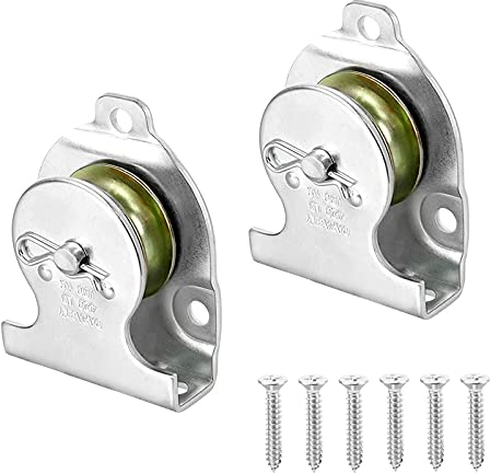 2 Stück Umlenkrolle, Kugellager Riemenscheibe Schwenken Rolle Block Riemenscheibe Einzelsatz Hebekran-Schwenkhaken Stehblock Seilrolle Schwenken Rolle Block für Seile, Tragkraft 190kg