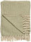 IB Laursen Plaid Creme/Staubig Grün Karo Muster 130x160 Wolldecke mit Fransen